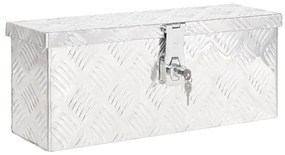vidaXL Cutie de depozitare, argintiu, 50x15x20,5 cm, aluminiu
