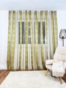 Perdea de voal cu satin imprimat cod 2065