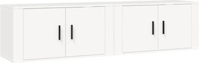 vidaXL Dulapuri TV montate pe perete, 2 buc., alb, 80x34,5x40 cm