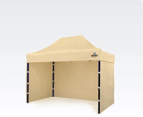 Stand rapid de descompunere 2x3m (3 pereți): Rezistență din oțel pentru comercianți - cu 3 pereți - Bej