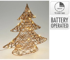 Brad de Crăciun luminos Champagne, 30 x 30 cm, 20micro LED, cu baterii