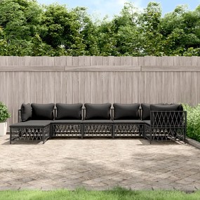 3186897 vidaXL Set mobilier de grădină cu perne, 7 piese, antracit, oțel