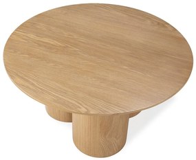 Măsuță de cafea în culoare naturală rotundă cu aspect de lemn de stejar ø 80 cm Lua – MOME