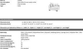 Modul pe colt design LUX Clifford, alb 113974 HZ