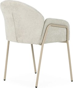 Set de scaune de sufragerie bej 2 buc. tapițat Aslin – MOME