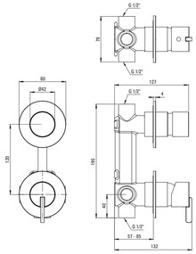 Set de dus incastrat culoare auriu periat Deante Silia Auriu periat