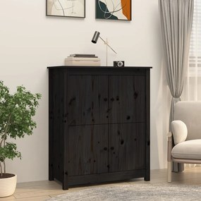 821511 vidaXL Servantă, negru, 83x41,5x100 cm, lemn masiv de pin