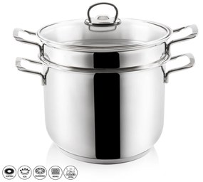 Oală de paste Orion Anett, 3 piese, din inox, 6 l