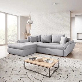 Colțar extensibil dumonde cu ladă de depozitare si sezut confortabil din spuma high-density, Loana Euphoria Dove 270x185 cm