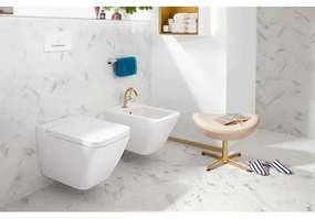 Capac WC, Villeroy&amp;Boch Finion, cu inchidere lenta, Stone White, 9M88S1RW