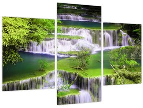 Tablou - Cascada Huay Mae Khamin, Kanchanaburi, Thailanda (90x60 cm)