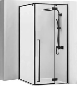 Cabina de dus patrata Rea Fargo cu usa batanta 90x90 negru mat