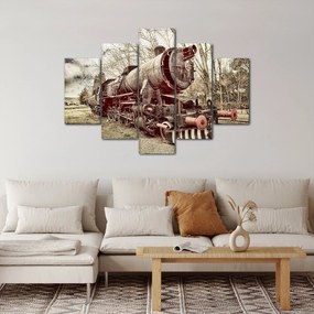 Tablou cu locomotivă istorică (150x105 cm)