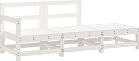 vidaXL Set mobilier de grădină, 3 piese, alb, lemn masiv de pin