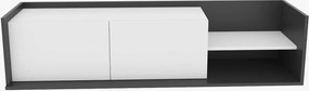 Comoda TV KROG, gri antracit/alb, PAL melaminat, 160x35x37 cm