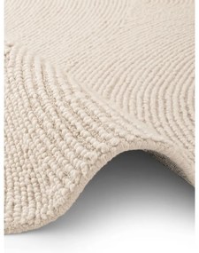 Covor în culoare naturală deschisă, țesut manual, rotund, din lână ø 120 cm Eleni Natural White – Hanse Home