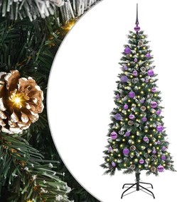 vidaXL Brad de Crăciun artificial Verde 150 cm PVC și Plastic și Oțel