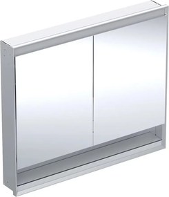 Dulap incastrat cu oglinda si nisa Geberit One ComfortLight 105 cm aluminiu eloxat