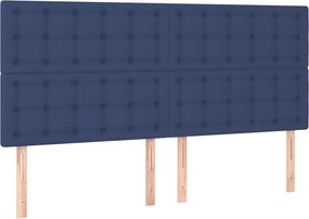 vidaXL Tăblie de pat albastră 200x5x118/128 cm, material textil