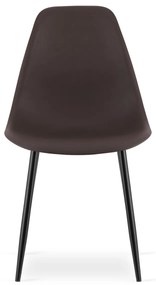 Set 4 scaune maro închis OSAKA cu picioare negre