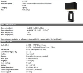 Veioza design LUX Mandarin negru 112319 HZ