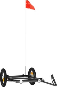 vidaXL Remorcă de bicicletă, negru, 122x53x28 cm, fier