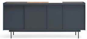 Comodă gri antracit-natural joasă cu aspect de lemn de stejar 180x78 cm Otto – Teulat