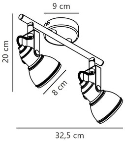 Spot Nordlux ASLAK 2xGU10/35W/230V negru