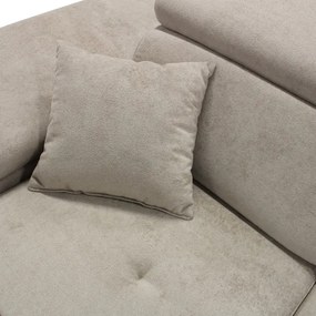 Canapea colțar extensibilă L CASTELO, cu spațiu de depozitare, stânga, gri