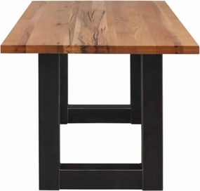 Masă lemn masiv Dining Roland Stejar Picioare Metal - 300x120