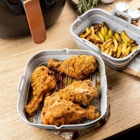 Set 2 forme din silicon pentru Airfryer Klausberg KB 7790, 21x20.3 cm, Pana la 230°C, Fara BPA, Gri