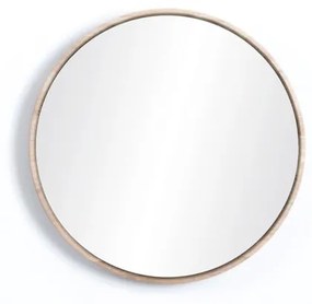 Oglindă de perete cu ramă din lemn masiv de stejar Gazzda Look, ⌀ 32 cm