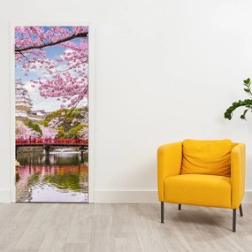 Fototapet pentru ușă - Cireșe japoneze (95x205cm)