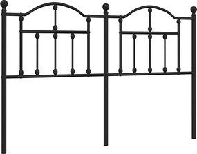 vidaXL Tăblie de pat de schimb metalică, negru, 135 cm