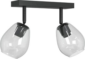 vidaXL Spot de tavan Negru 33 x 13 x 26 cm Sticlă și Metal