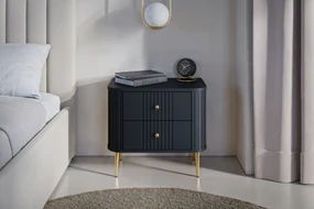Set noptiere Vesper 56 cm - negru / picioare aurii
