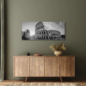 Tablou - Colosseum din Roma, alb-negru (120x50 cm)