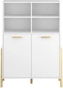 Biblioteca BELLE, alb, PAL laminat, 103x41x153 cm