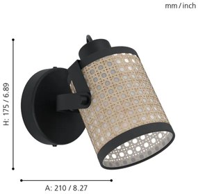 Eglo 43493 - Aplică perete RUSCOMB 1xE27/10W/230V
