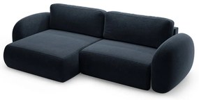 Colțar albastru închis extensibil/cu spațiu de depozitare cu tapițerie din chenille Tonale – Cosmopolitan Design