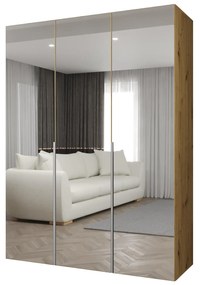 Dulap de haine 150 cm Alice 3 (Stejar artisan + Cașmir). 1126213