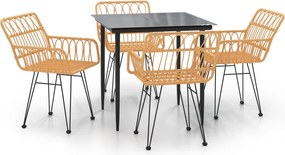 vidaXL Set mobilier de grădină, 5 piese, poliratan