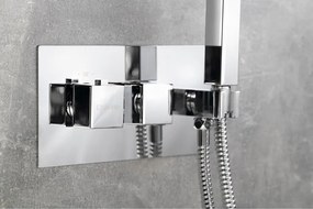 Baterie argintiu-lucios pentru duș încastrată (2 ieșiri) Latus – Sapho