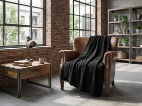 Patura din fleece FLEORA, neagra Dimensiune: 180 x 200 cm