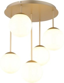 Lustra aplicata moderna HARMON 5L sampanie/alb