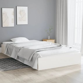 832997 vidaXL Cadru de pat, alb, 100x200 cm, lemn masiv