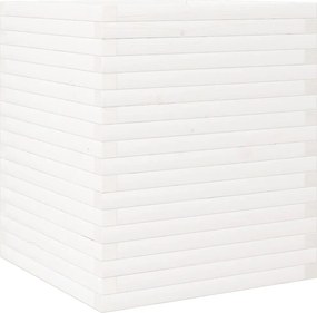 vidaXL Jardinieră de grădină, alb, 60x60x68,5 cm, lemn masiv de pin