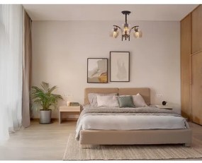 Lustră pe tijă MERRA 3xE27/40W/230V negru/bej