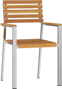 vidaXL Scaun pentru Grădină 2 pcs Ulei Natural Lemn Solid de Acacia