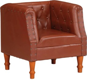 vidaXL Fotoliu, maro, piele naturală